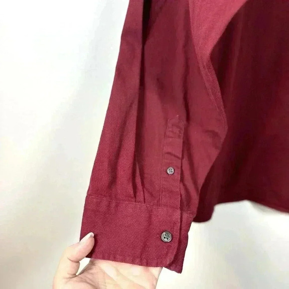 WRANGLER Men's Long Sleeve Shirt Size 3XL Button Down BURGUNDY Canvas Twill‎ Red - Picture 9 of 9